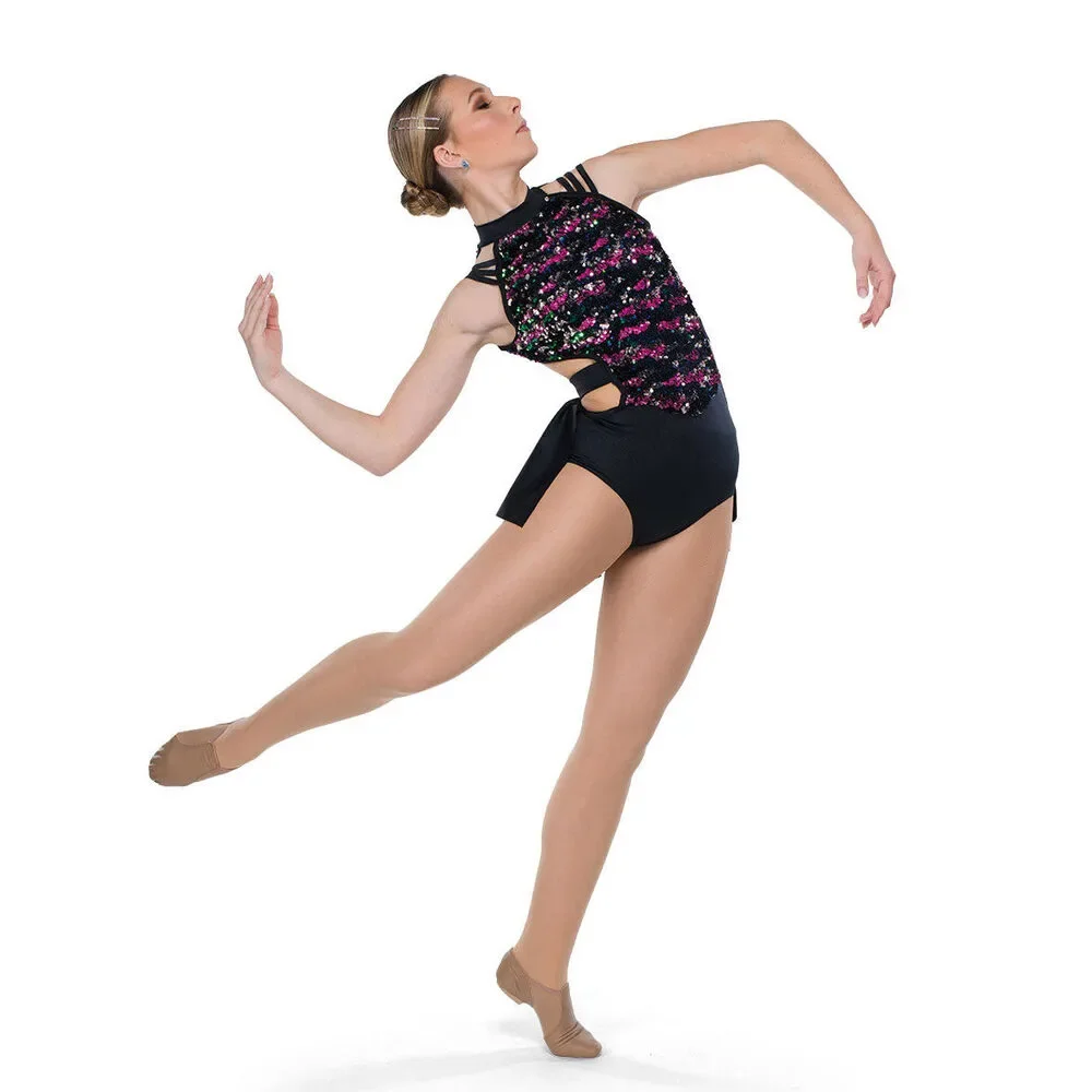 Pre-Owned Dance Costume XL Child Black A Wish Come True 25043 Jazz Contemporary